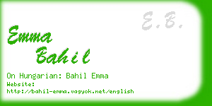 emma bahil business card